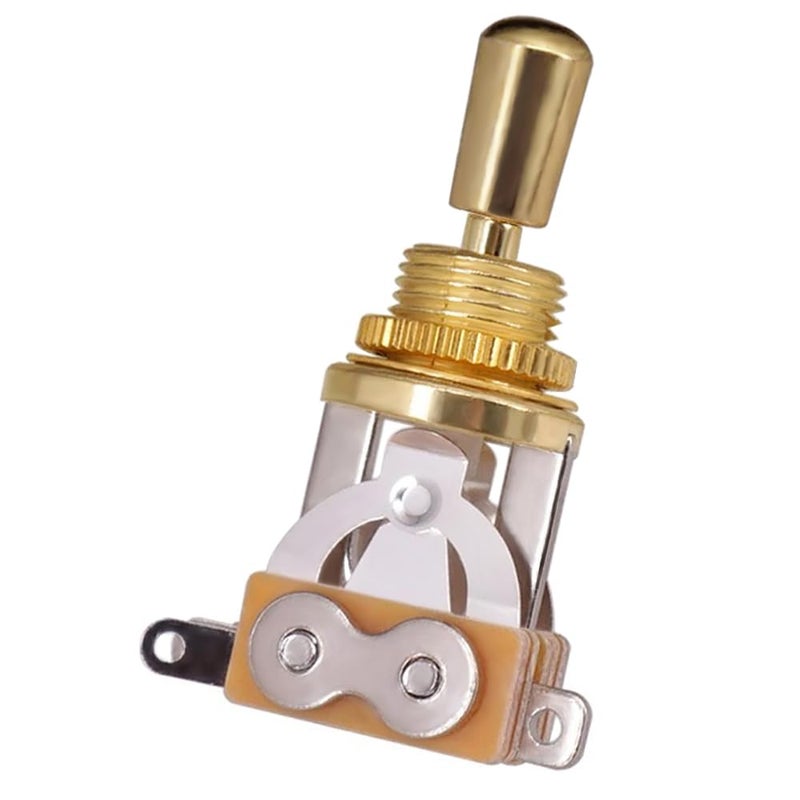 JD.Moon Electric Guitar 3 Way Toggle Switch Pickup Selector Switch with Brass Tip Knob (Gold) - Image 1